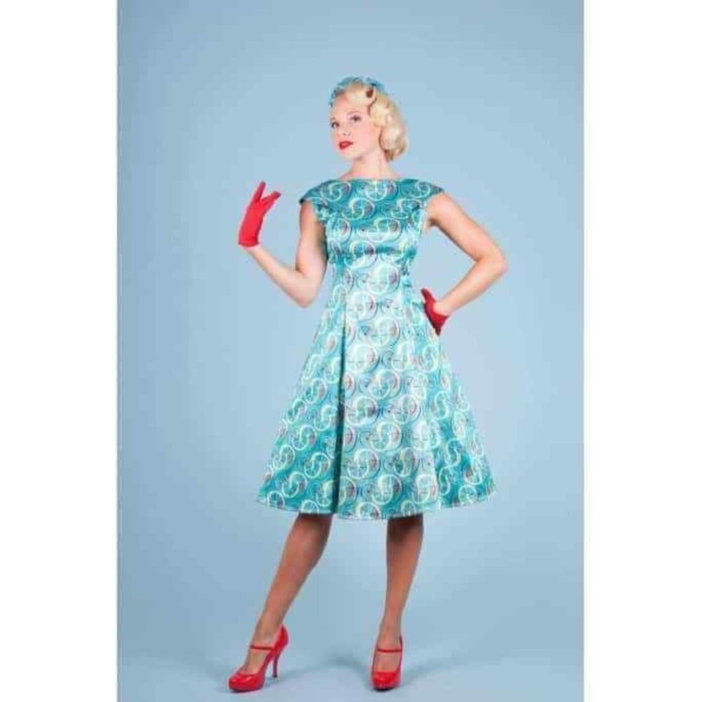 Bettie Page by Tatyana Abstract Bicycle Retro Pinup Vintage Inspired Dre…